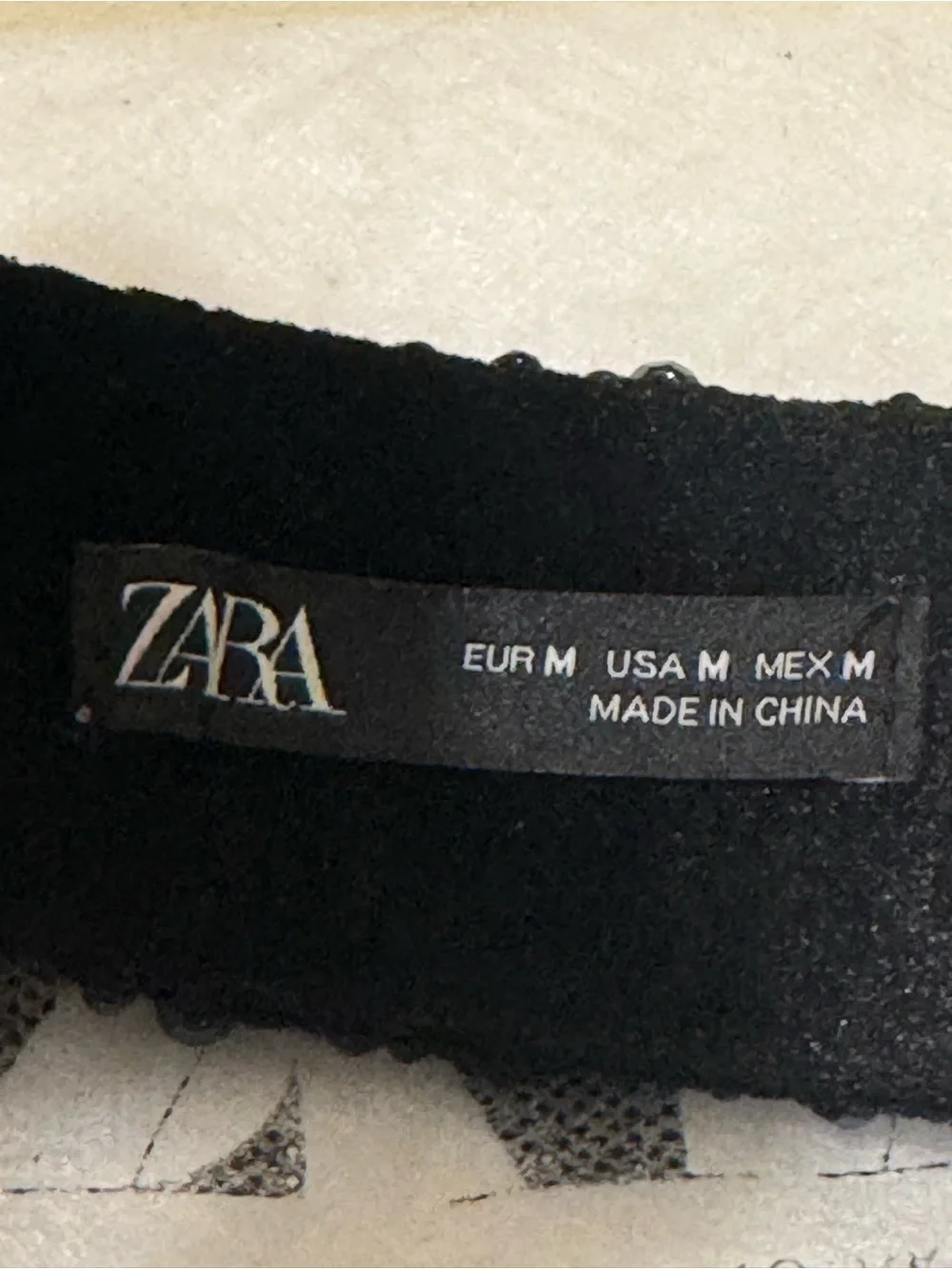 Zara Rare Padded Black Beaded Rhinestone Headband EUC with Dust Bag